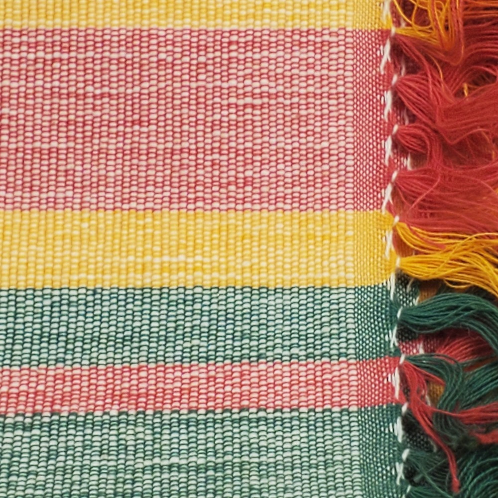 Time to Celebrate Mug Rug Coasters Set of 4 Multicolor Cotton Excellent Fringe - Picture 10 of 10